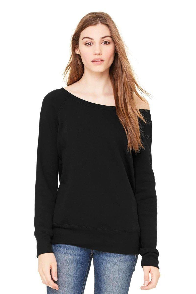 Bella Canvas Sweatshirts/Fleece S / Black (Poly-Cotton) Bella+Canvas 7501: Women's Sponge Fleece Wide-Neck Sweatshirt
