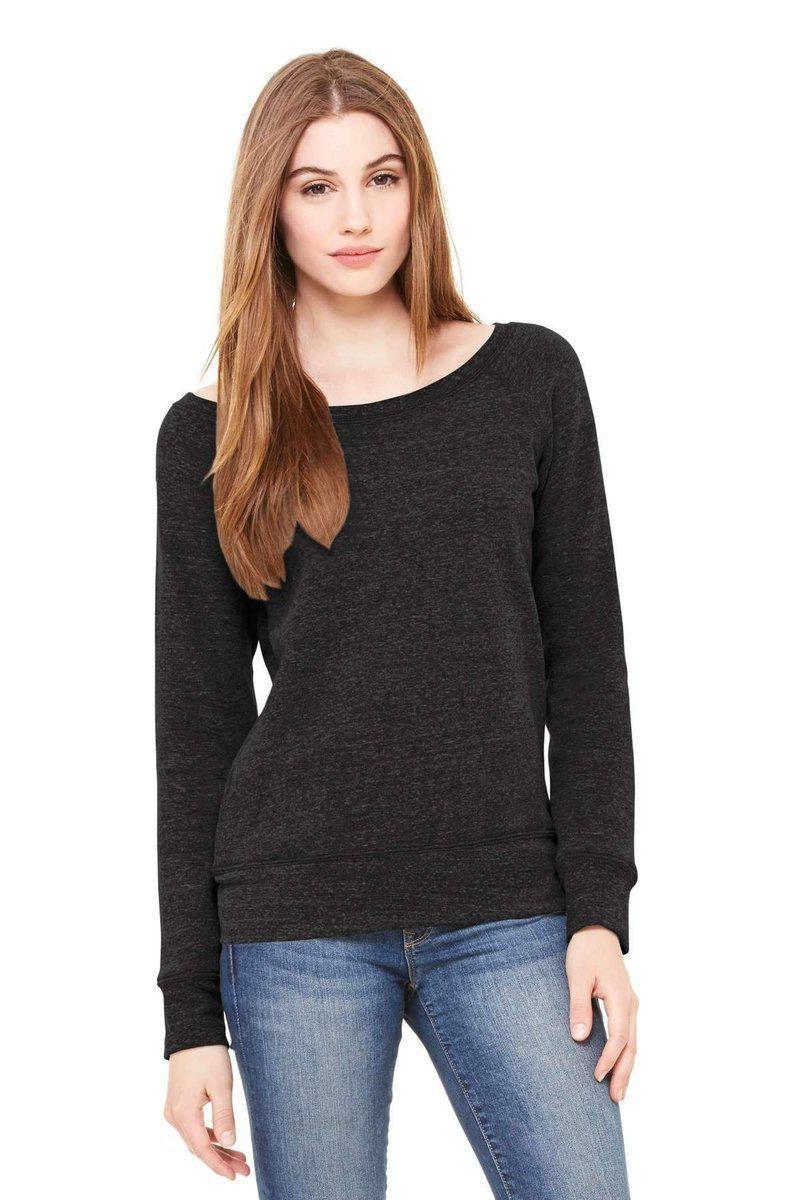 Bella Canvas Sweatshirts/Fleece S / Charcoal-Black Triblend Bella+Canvas 7501: Women's Sponge Fleece Wide-Neck Sweatshirt