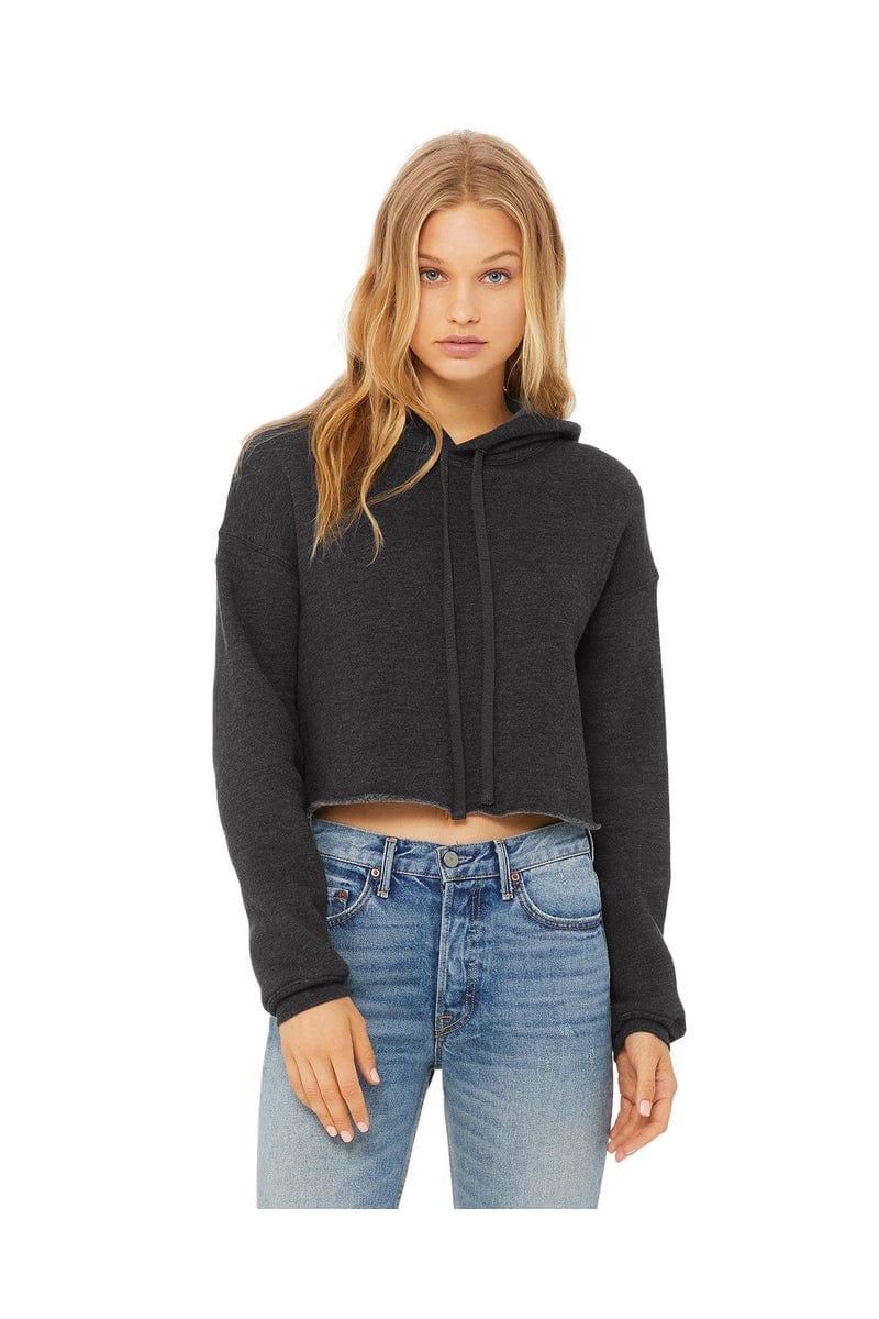 Bella Canvas Sweatshirts/Fleece S / Dark Gry Heather Bella + Canvas B7502: Cropped Sweatshirt