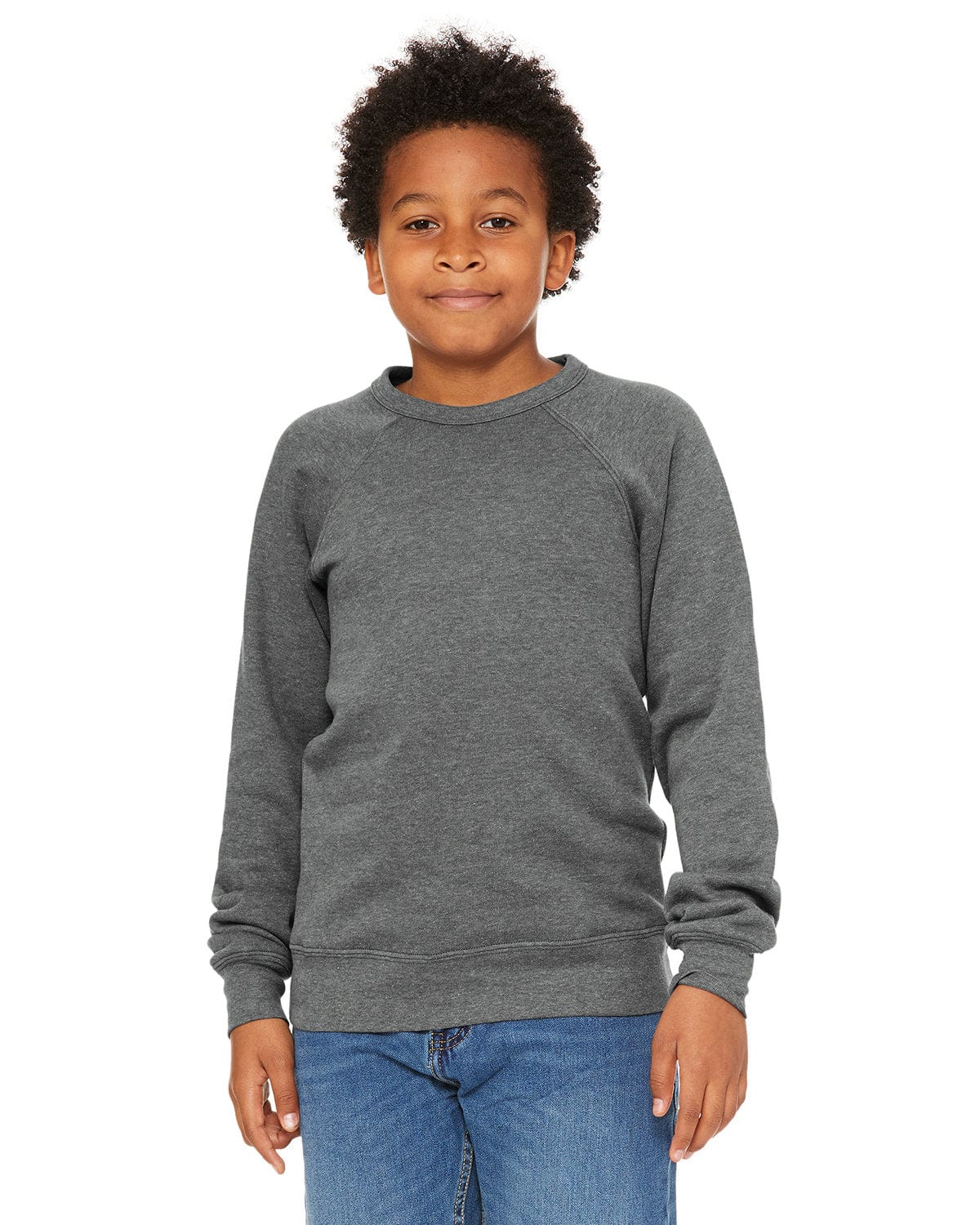 Bella Canvas Sweatshirts/Fleece S / Deep Heather Bella+Canvas 3901Y: Youth Sponge Fleece Raglan Sweatshirt