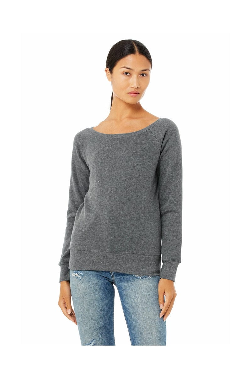 Bella Canvas Sweatshirts/Fleece S / Deep Heather Bella+Canvas 7501: Women's Sponge Fleece Wide-Neck Sweatshirt