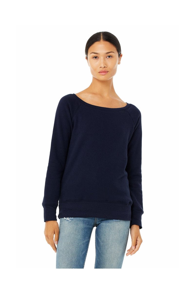 Bella Canvas Sweatshirts/Fleece S / Navy Bella+Canvas 7501: Women's Sponge Fleece Wide-Neck Sweatshirt