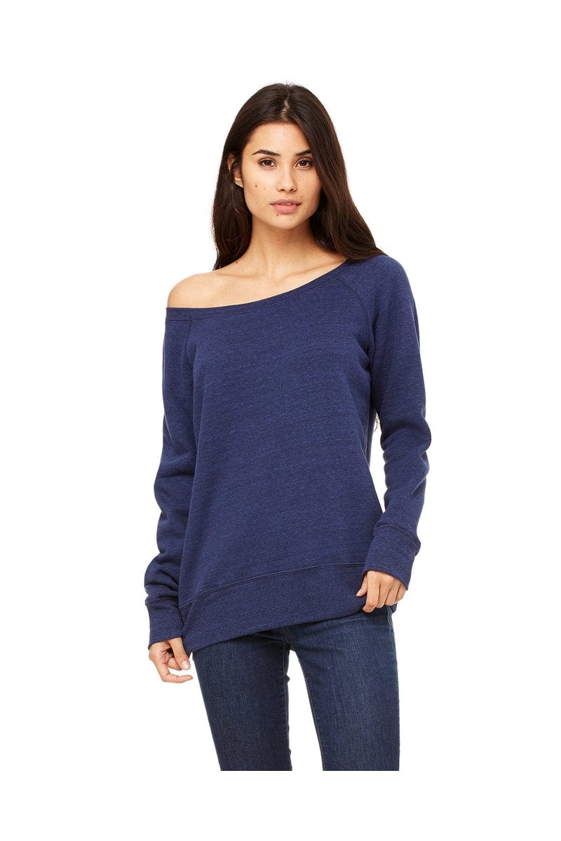 Bella Canvas Sweatshirts/Fleece S / Navy Triblend Bella+Canvas 7501: Women's Sponge Fleece Wide-Neck Sweatshirt