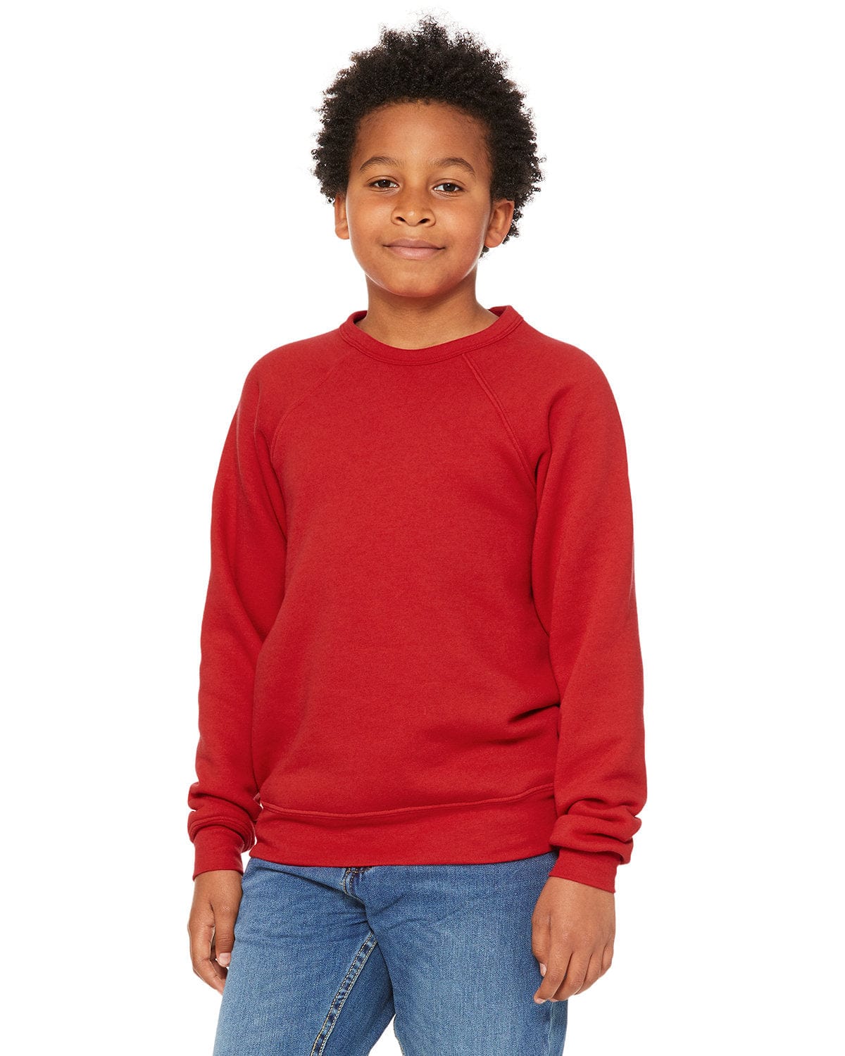 Bella Canvas Sweatshirts/Fleece S / Red Bella+Canvas 3901Y: Youth Sponge Fleece Raglan Sweatshirt