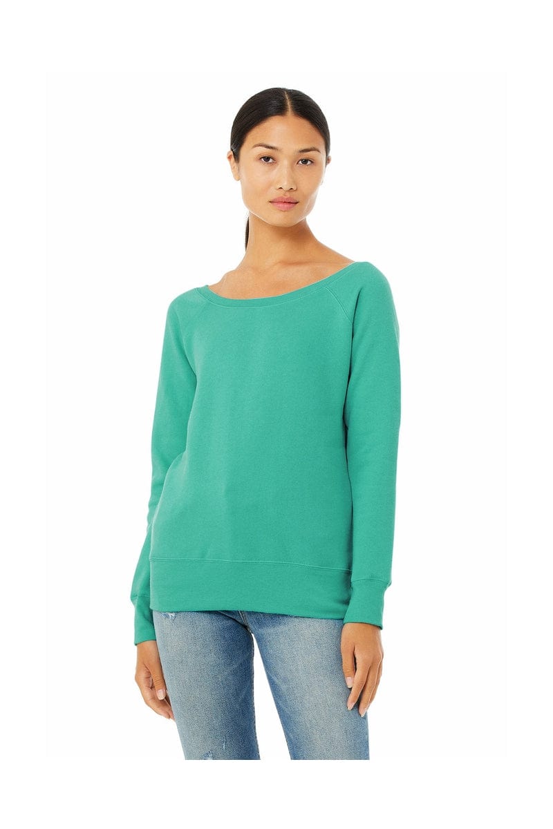 Bella Canvas Sweatshirts/Fleece S / Teal Bella+Canvas 7501: Women's Sponge Fleece Wide-Neck Sweatshirt