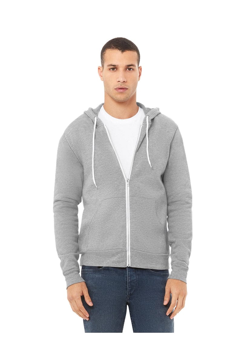 Bella Canvas Sweatshirts/Fleece XS / Athletic Heather Bella+Canvas 3739: Unisex Sponge Fleece Full-Zip Hoodie