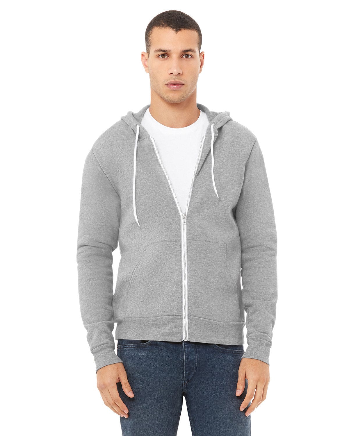 Bella Canvas Sweatshirts/Fleece XS / Athletic Heather Bella+Canvas 3739: Unisex Sponge Fleece Full-Zip Hoodie
