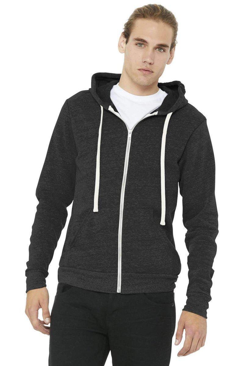 Bella Canvas Sweatshirts/Fleece XS / Charcoal-Black Triblend Bella+Canvas 3909: Unisex Triblend Sponge Fleece Full-Zip Hoodie