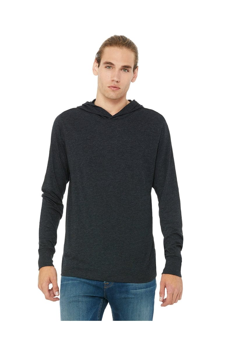 Bella Canvas Sweatshirts/Fleece XS / Chrcl Blck Trbln BELLA+CANVAS 3512: Unisex Jersey Long Sleeve Hoodie