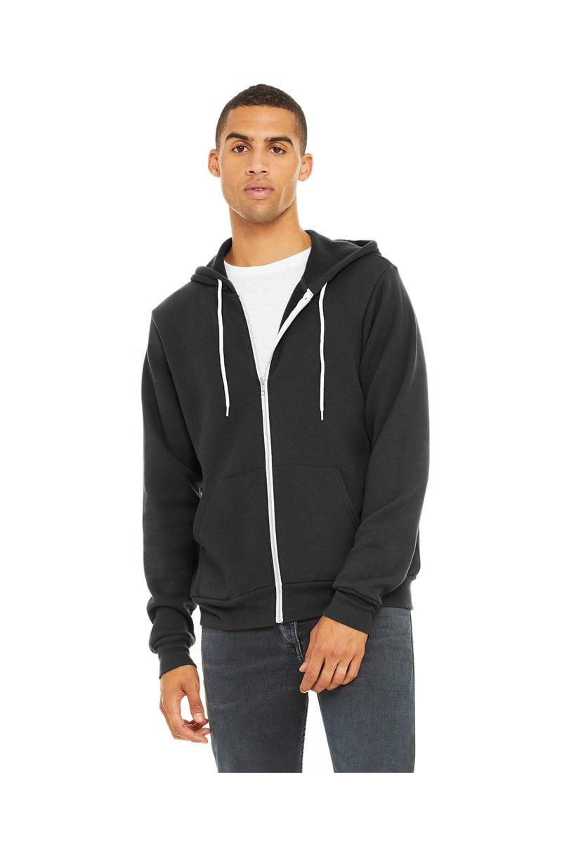 Bella Canvas Sweatshirts/Fleece XS / Dark Grey Bella+Canvas 3739: Unisex Sponge Fleece Full-Zip Hoodie