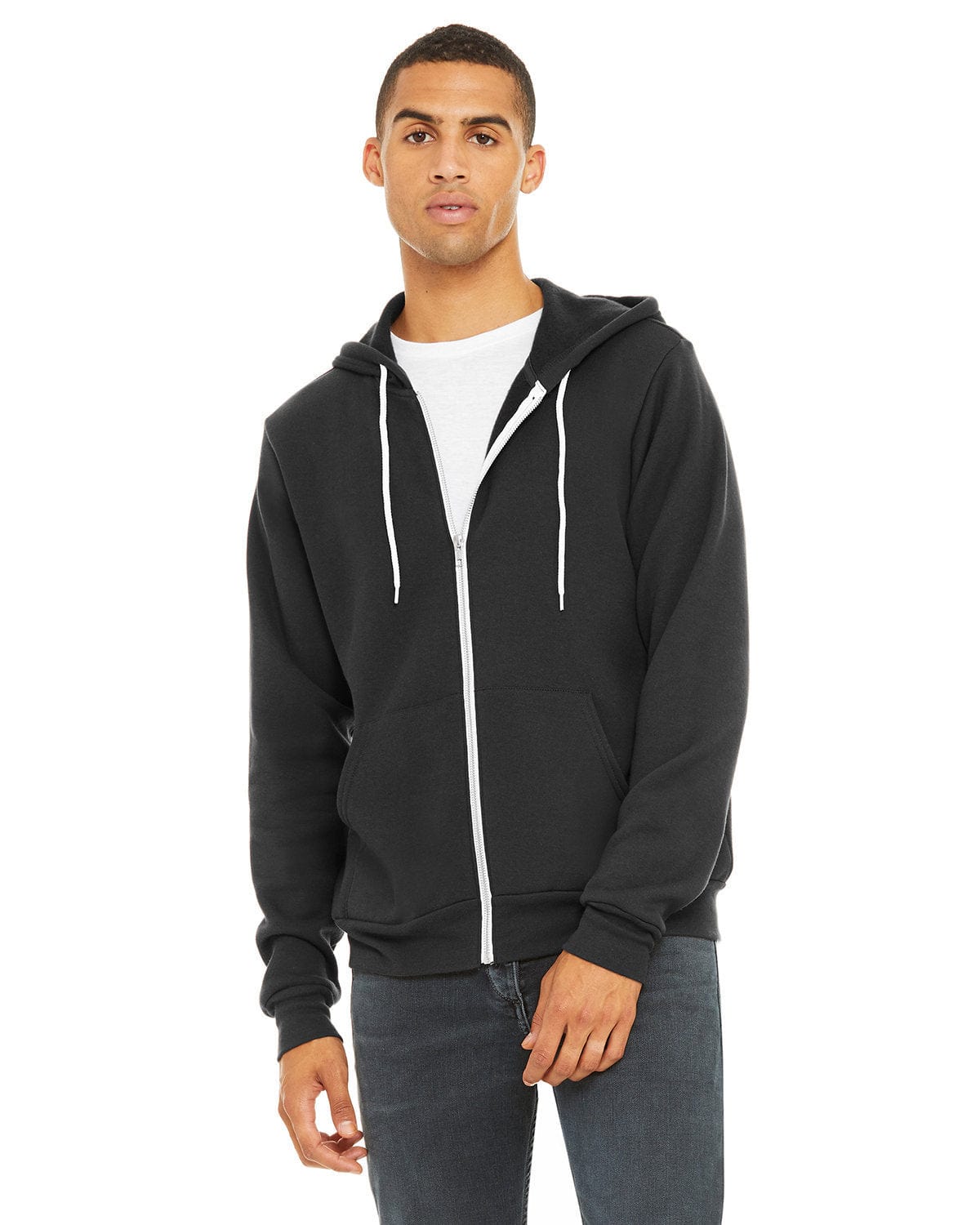 Bella Canvas Sweatshirts/Fleece XS / Dark Grey Bella+Canvas 3739: Unisex Sponge Fleece Full-Zip Hoodie