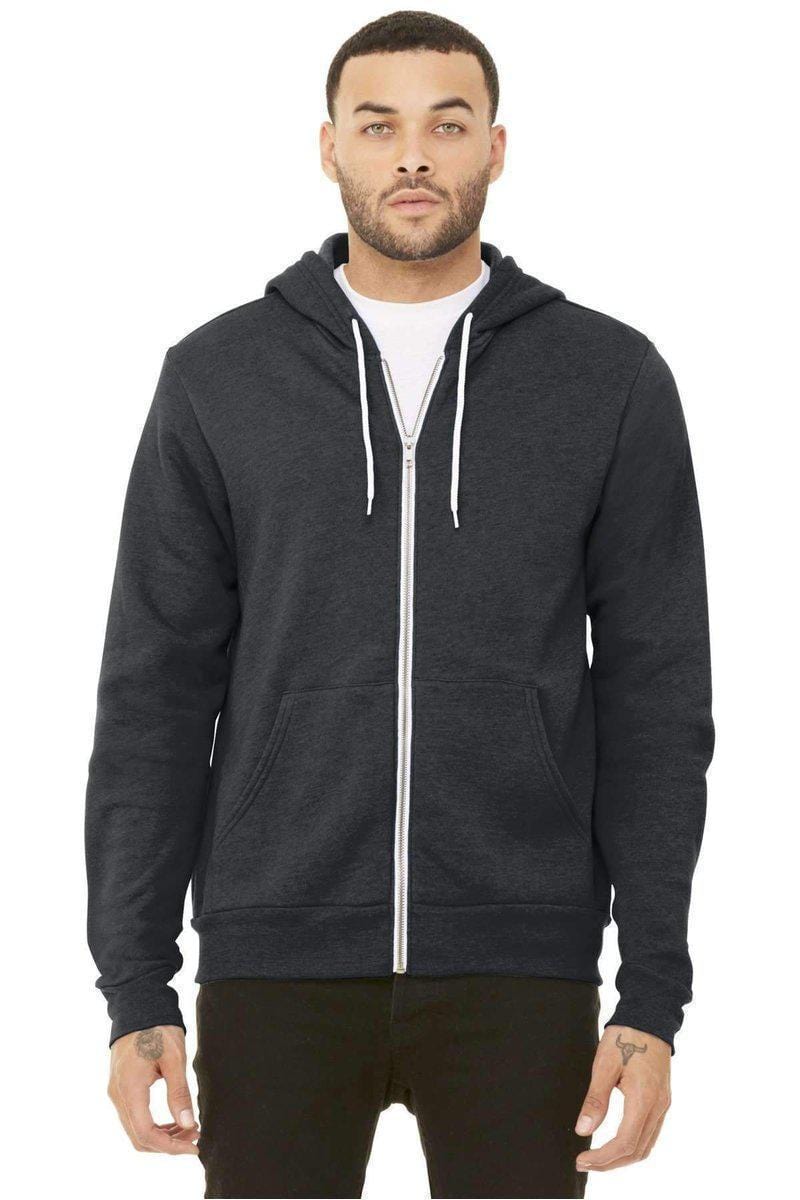 Bella Canvas Sweatshirts/Fleece XS / Dark Grey Heather Bella+Canvas 3739: Unisex Sponge Fleece Full-Zip Hoodie
