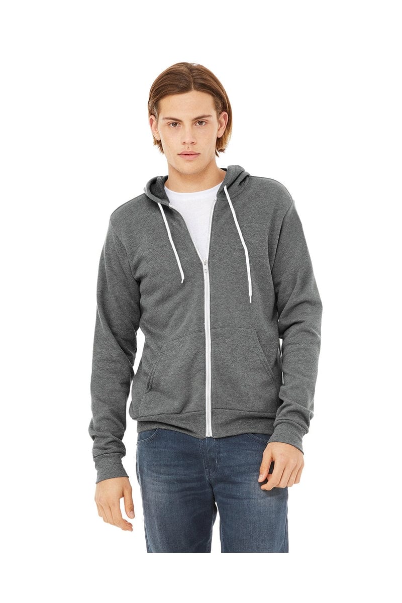 Bella Canvas Sweatshirts/Fleece XS / Deep Heather Bella+Canvas 3739: Unisex Sponge Fleece Full-Zip Hoodie