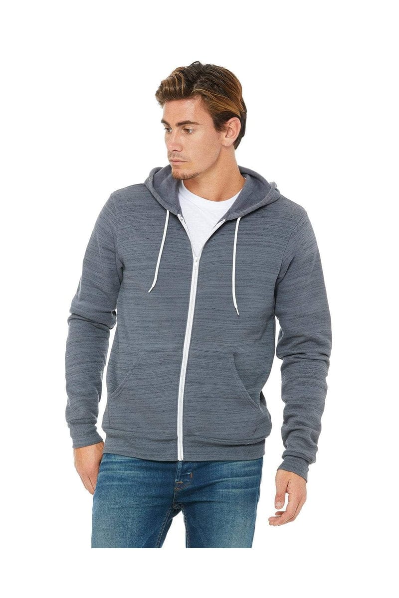 Bella Canvas Sweatshirts/Fleece XS / Dk Gry Marble Bella+Canvas 3739: Unisex Poly-Cotton Fleece Full-Zip Hoodies