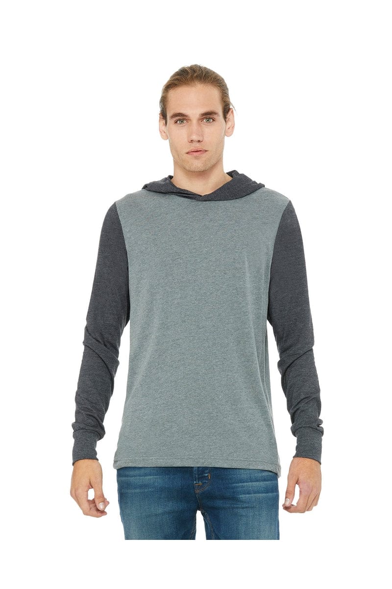 Bella Canvas Sweatshirts/Fleece XS / Dp Ht/ Dk Gry Ht BELLA+CANVAS 3512: Unisex Jersey Long Sleeve Hoodie