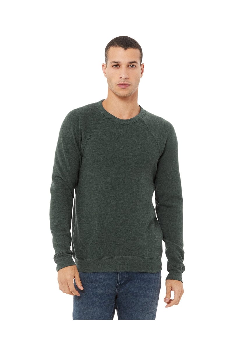 Bella Canvas Sweatshirts/Fleece XS / Heather Forest Bella+Canvas 3901: Unisex Sponge Fleece Raglan Sweatshirt