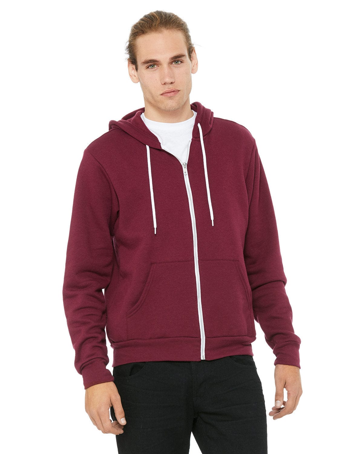 Bella Canvas Sweatshirts/Fleece XS / Maroon Bella+Canvas 3739: Unisex Poly-Cotton Fleece Full-Zip Hoodies