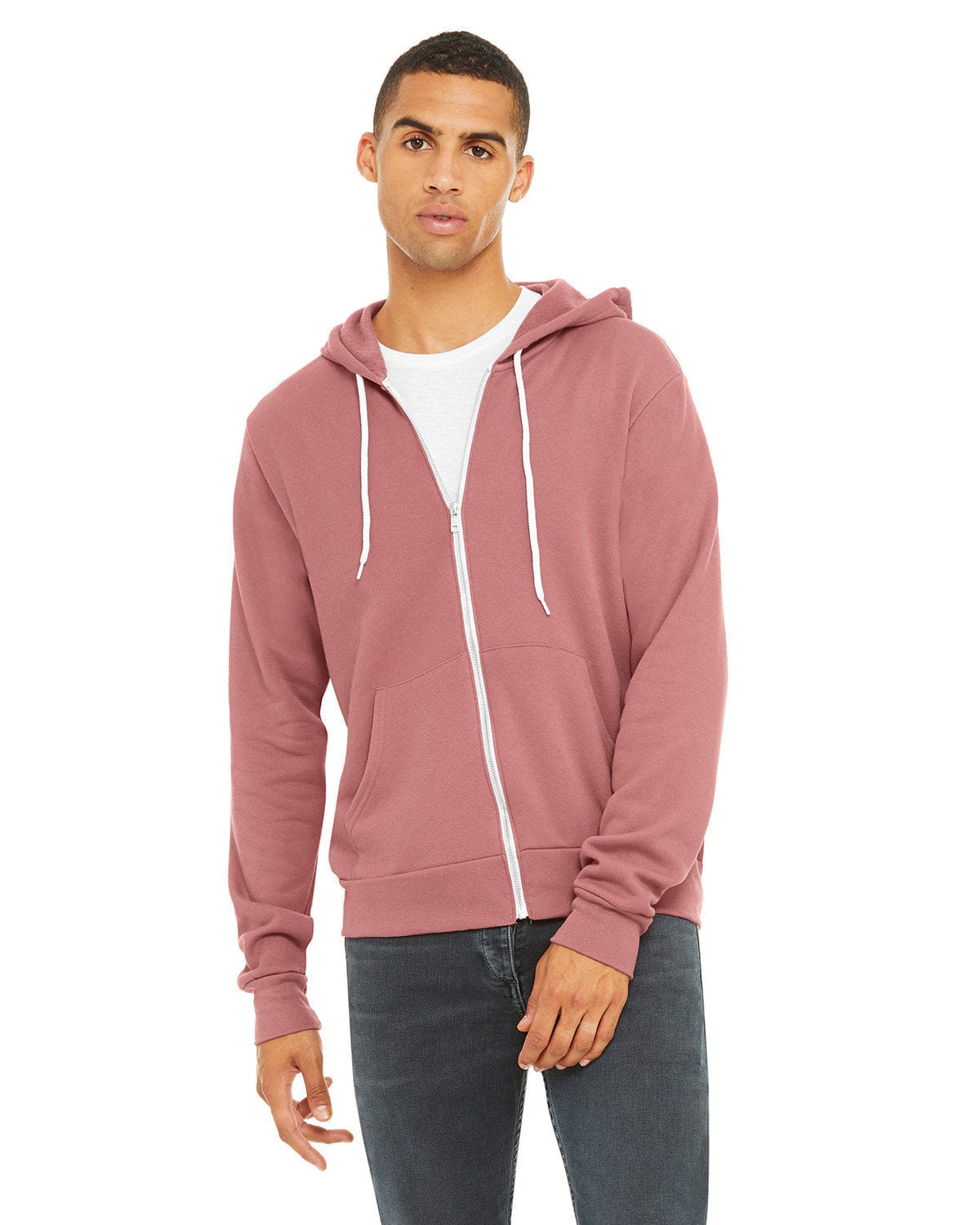 Bella Canvas Sweatshirts/Fleece XS / Mauve Bella+Canvas 3739: Unisex Sponge Fleece Full-Zip Hoodie