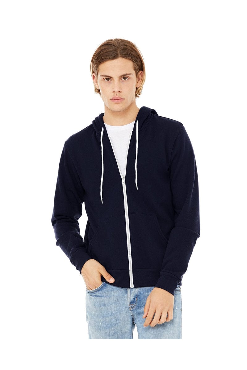 Bella Canvas Sweatshirts/Fleece XS / Navy Bella+Canvas 3739: Unisex Sponge Fleece Full-Zip Hoodie
