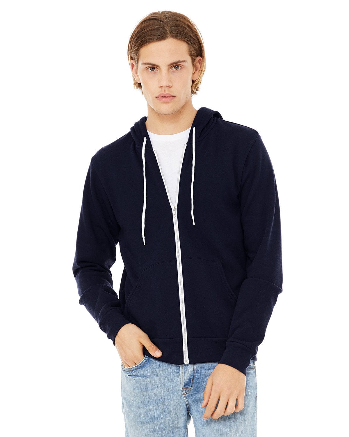 Bella Canvas Sweatshirts/Fleece XS / Navy Bella+Canvas 3739: Unisex Sponge Fleece Full-Zip Hoodie