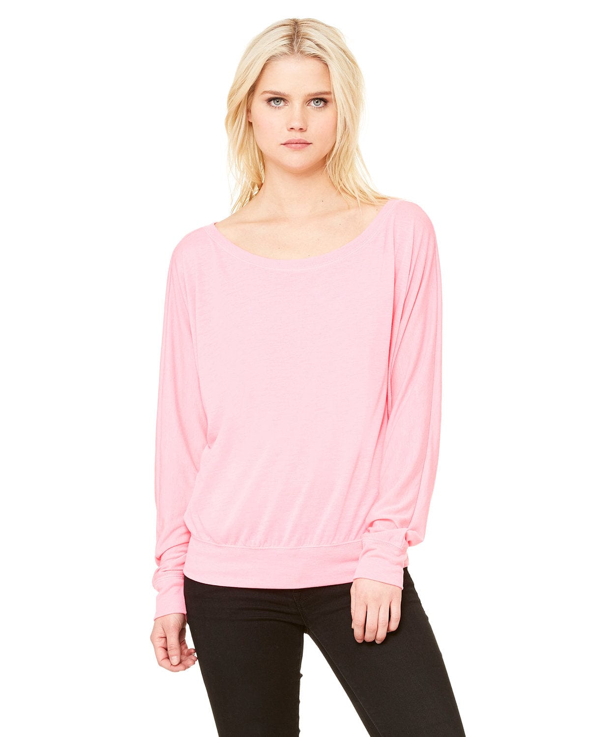 Bella Canvas Sweatshirts/Fleece XS / Neon Pink Bella + Canvas 8850: Ladies Flowy Long Sleeve Off Shoulder T-Shirt