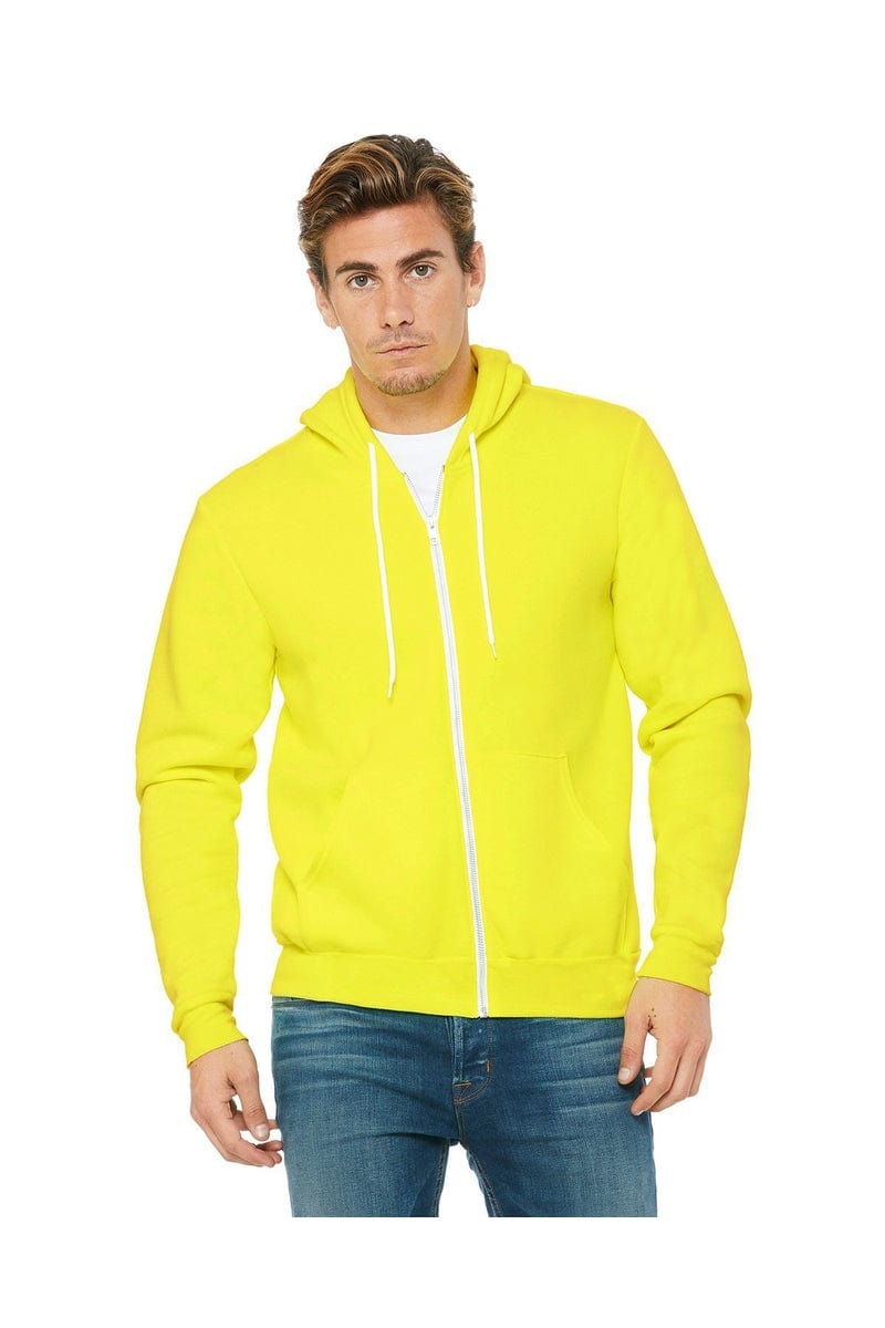 Bella Canvas Sweatshirts/Fleece XS / Neon Yellow Bella+Canvas 3739: Unisex Poly-Cotton Fleece Full-Zip Hoodies