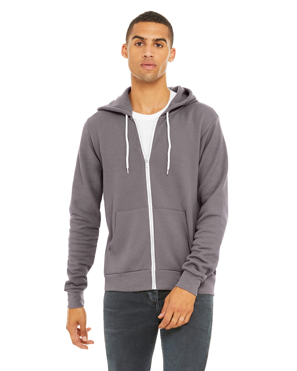 Bella Canvas Sweatshirts/Fleece XS / Storm Bella+Canvas 3739: Unisex Sponge Fleece Full-Zip Hoodie