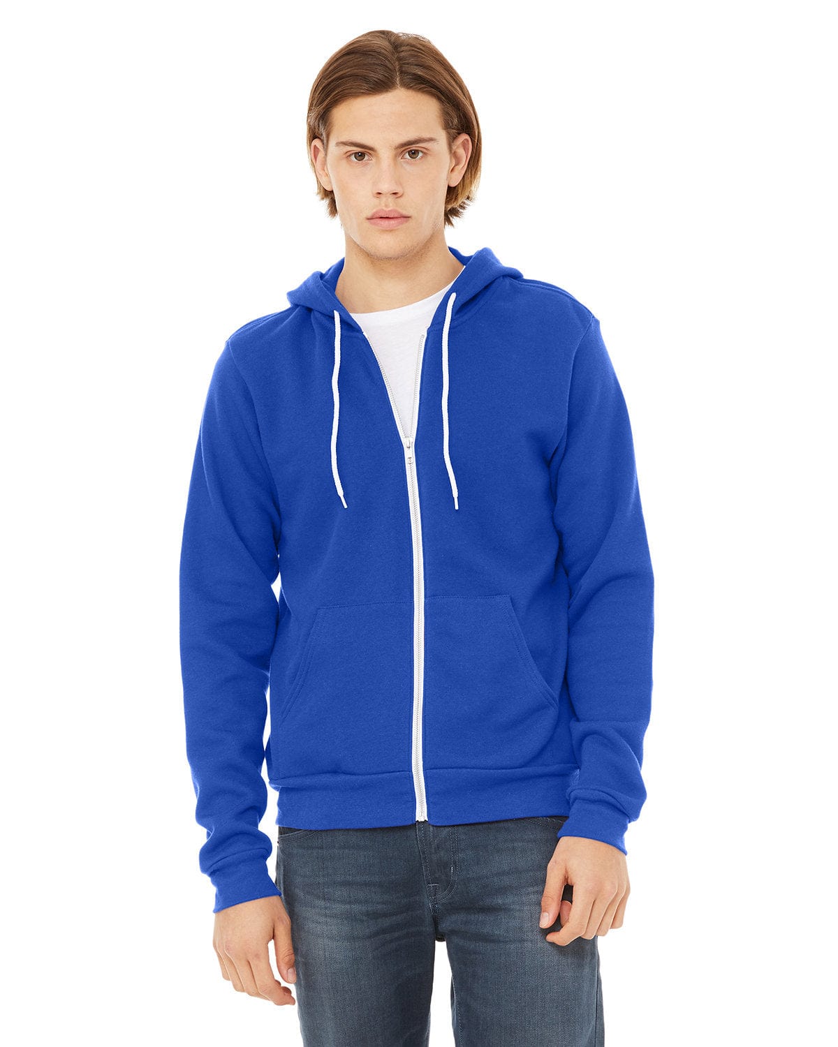 Bella Canvas Sweatshirts/Fleece XS / True Royal Bella+Canvas 3739: Unisex Sponge Fleece Full-Zip Hoodie