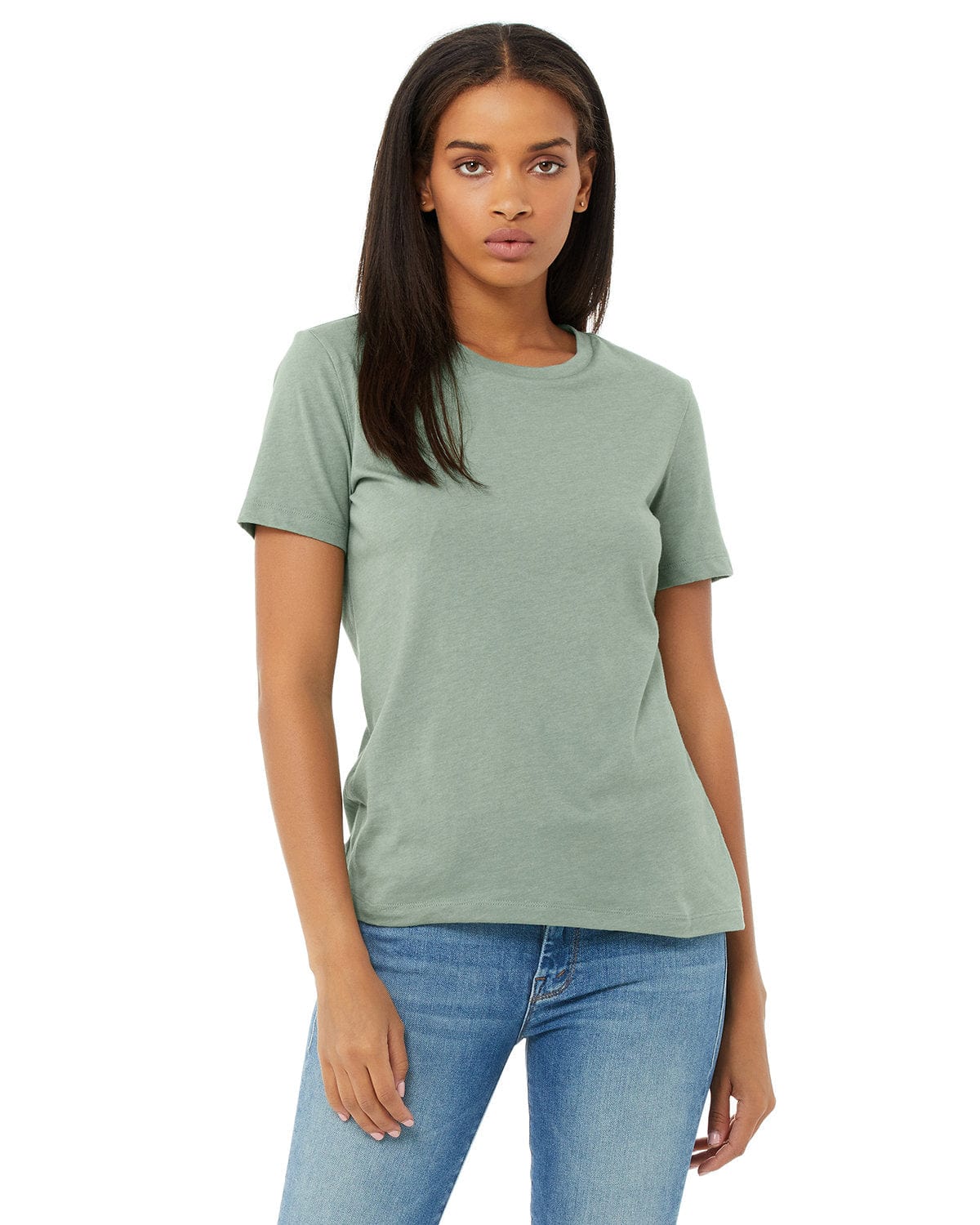 Bella Canvas T-Shirts 2XL / Heather Sage Bella+Canvas 6400CVC: Ladies' Relaxed Heather CVC Short-Sleeve T-Shirt