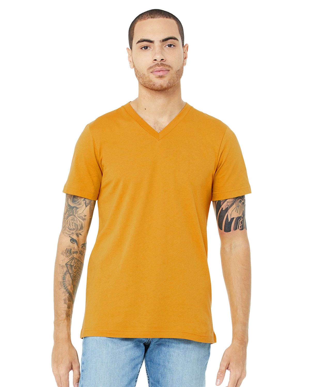 Bella Canvas T-Shirts 2XL / Mustard Bella+Canvas 3005: Unisex Jersey Short-Sleeve V-Neck T-Shirt