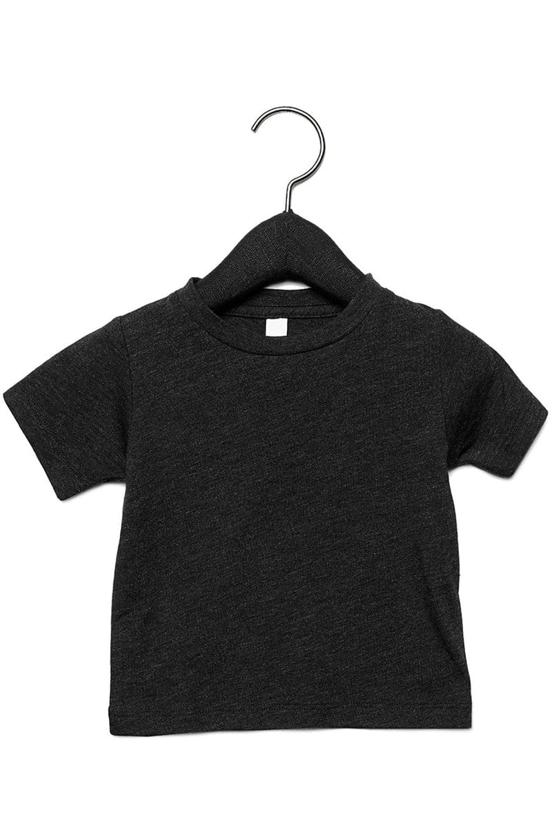 Bella Canvas T-Shirts 3-6MOS / Char Blk Triblnd Bella+Canvas 3413B: Infant Baby Triblend T-Shirt