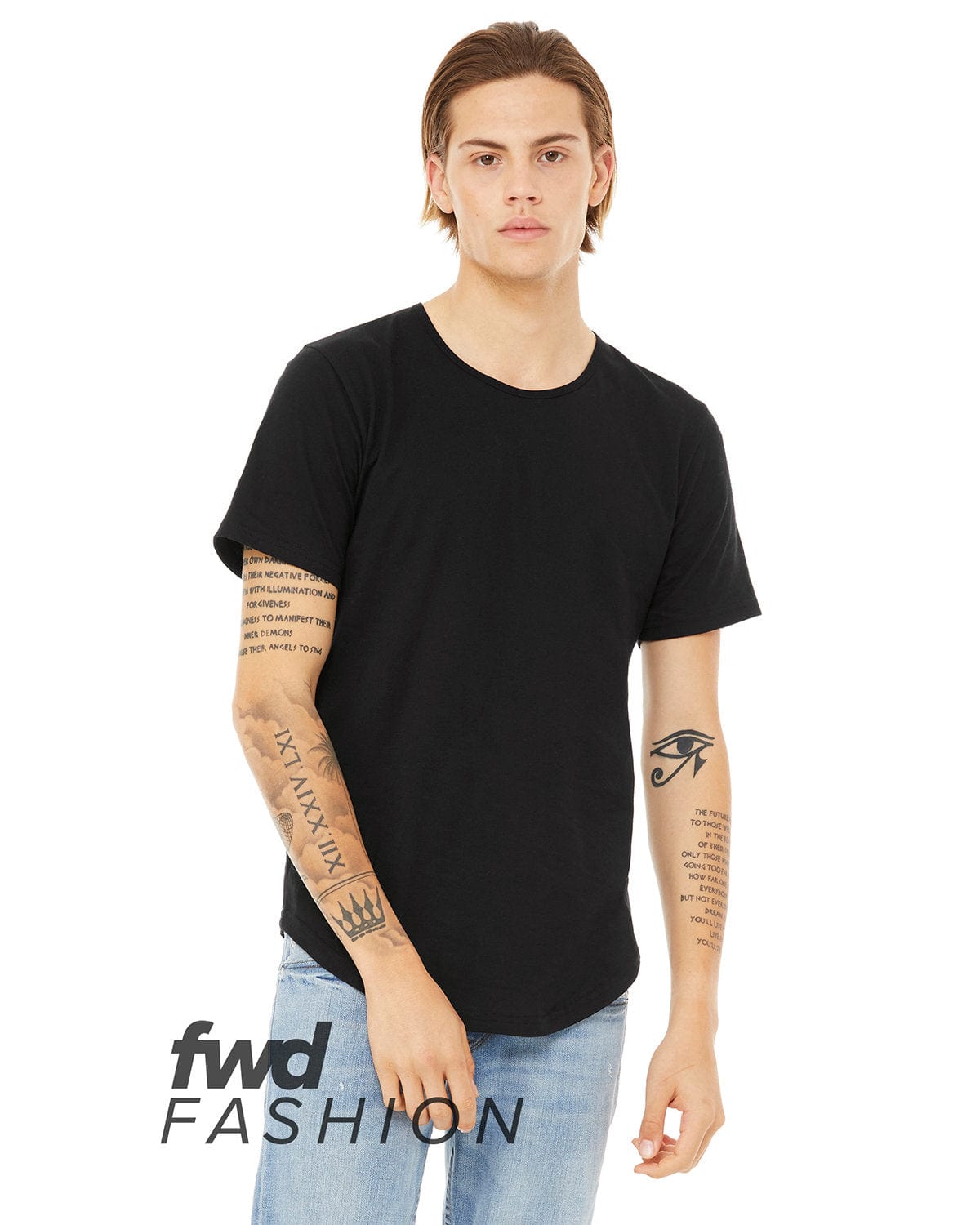 Bella Canvas T-Shirts Bella+Canvas 3003C: FWD Fashion Men's Curved Hem Short Sleeve T-Shirt