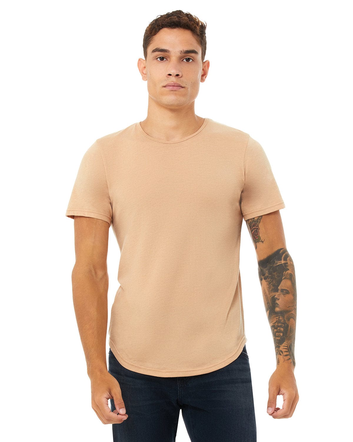 Bella Canvas T-Shirts Bella+Canvas 3003C: FWD Fashion Men's Curved Hem Short Sleeve T-Shirt