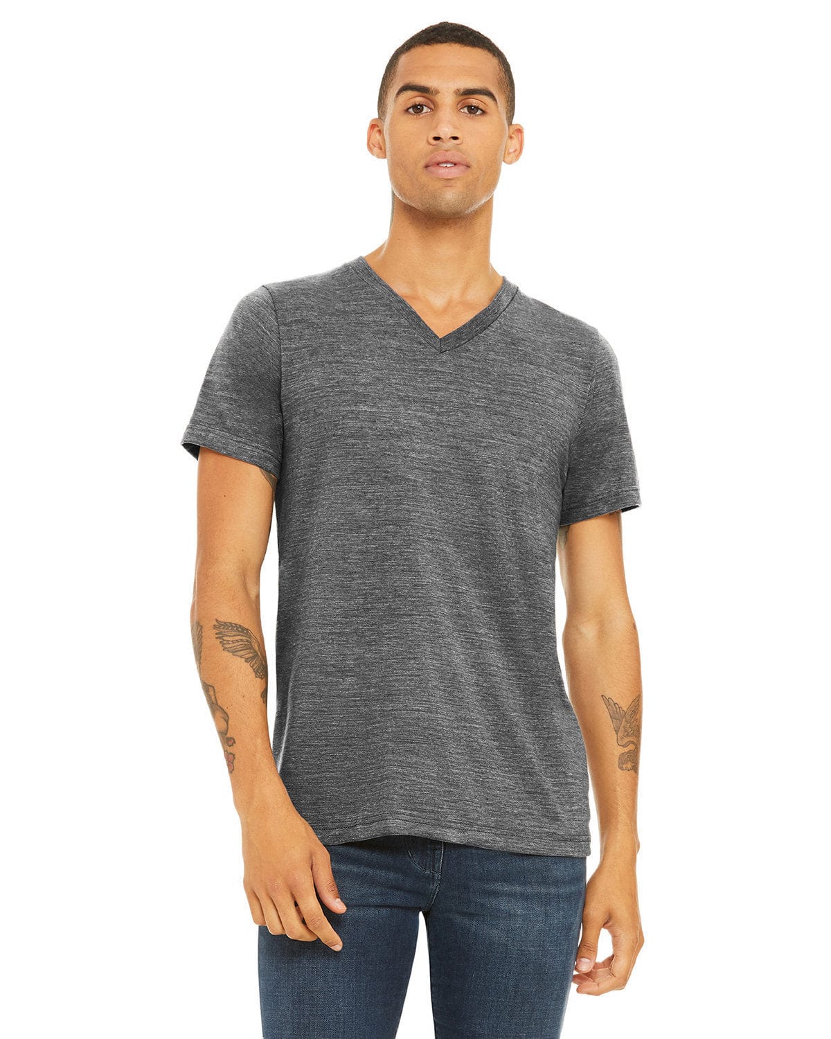 Bella Canvas T-Shirts Bella+Canvas 3655C: Unisex Textured Jersey V-Neck T-Shirt