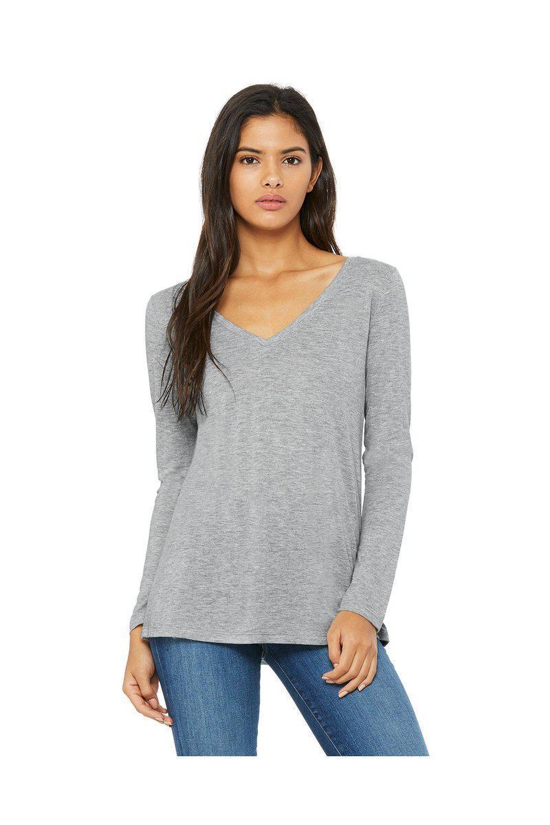 Bella Canvas T-Shirts Bella + Canvas 8855: Ladies' Flowy Long Sleeve V-Neck