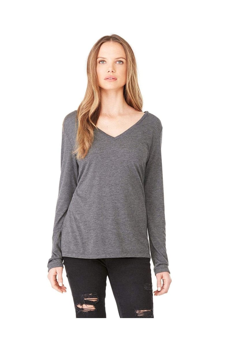Bella Canvas T-Shirts Bella + Canvas 8855: Ladies' Flowy Long Sleeve V-Neck