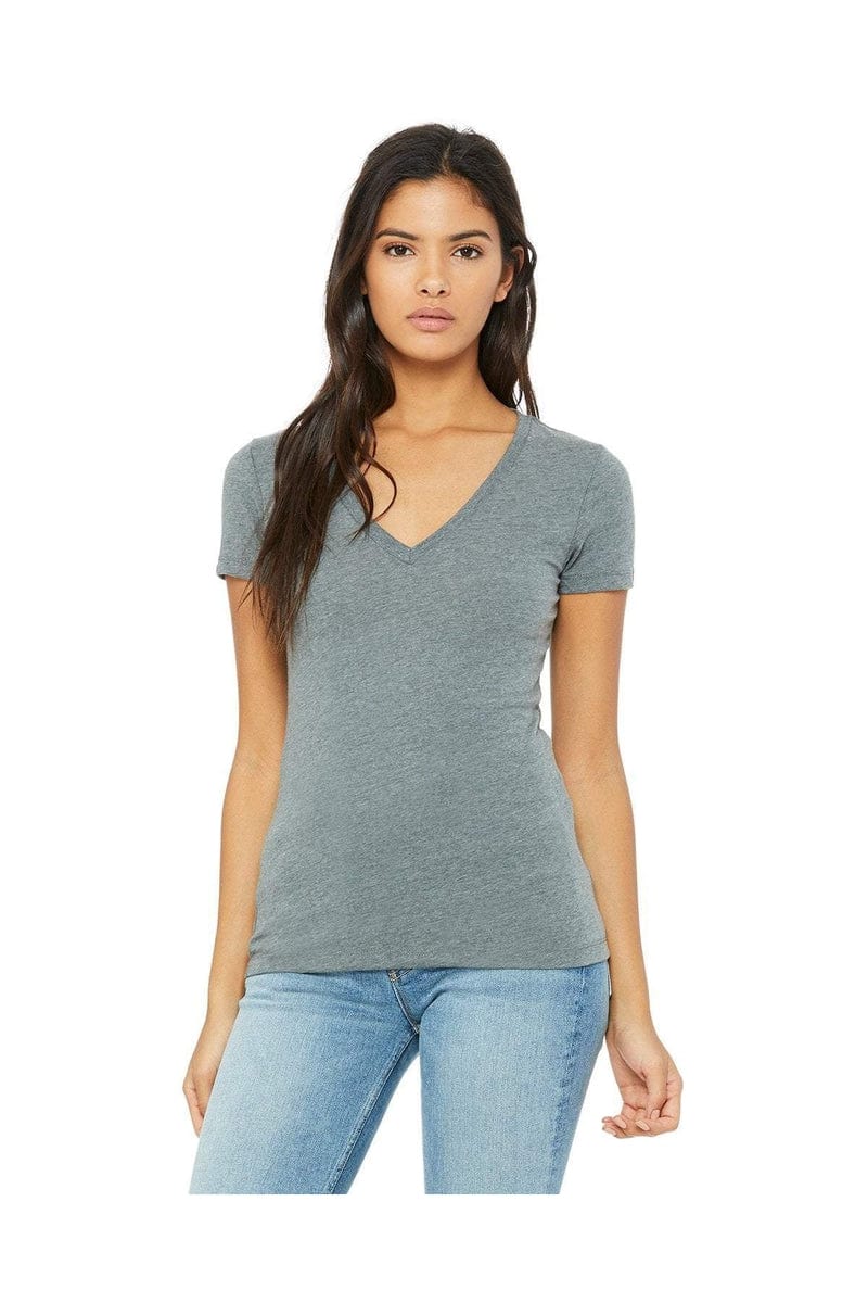 Bella Canvas T-Shirts Bella+Canvas B6035: Ladies' Jersey Short-Sleeve Deep V-Neck T-Shirt