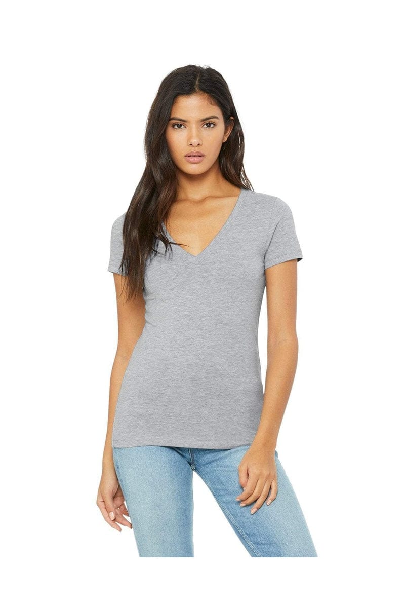 Bella Canvas T-Shirts Bella+Canvas B6035: Ladies' Jersey Short-Sleeve Deep V-Neck T-Shirt