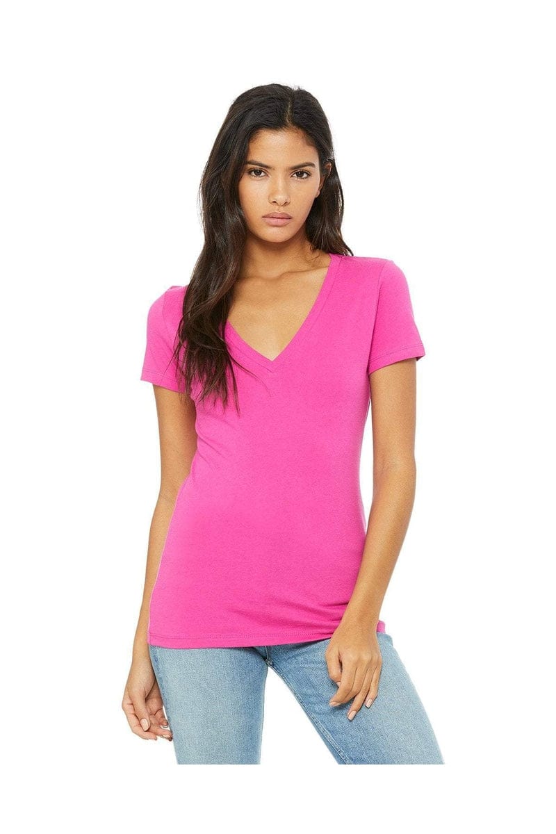 Bella Canvas T-Shirts Bella+Canvas B6035: Ladies' Jersey Short-Sleeve Deep V-Neck T-Shirt