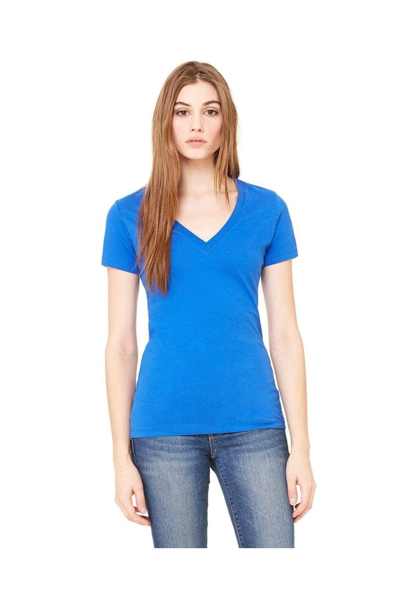 Bella Canvas T-Shirts Bella+Canvas B6035: Ladies' Jersey Short-Sleeve Deep V-Neck T-Shirt