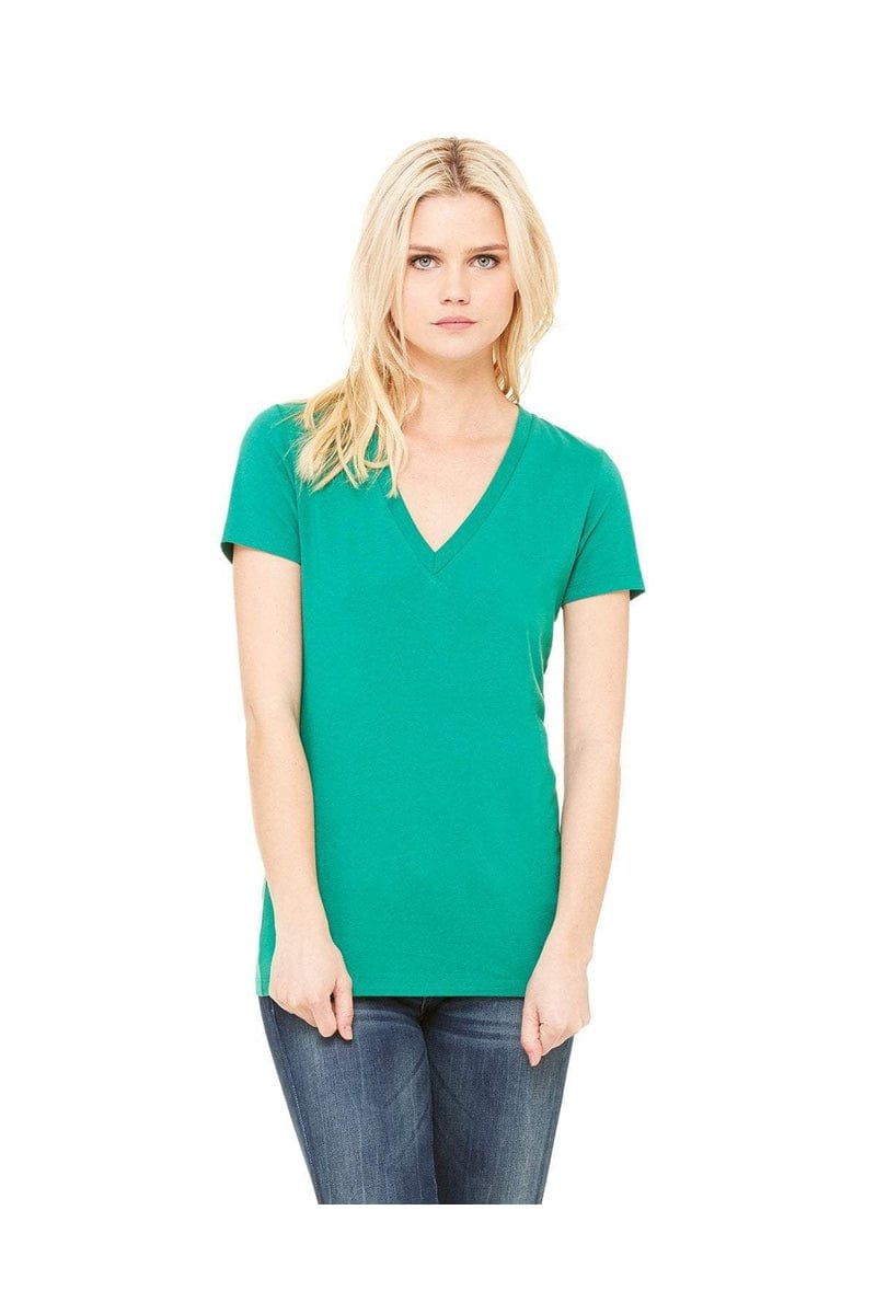 Bella Canvas T-Shirts Bella+Canvas B6035: Ladies' Jersey Short-Sleeve Deep V-Neck T-Shirt