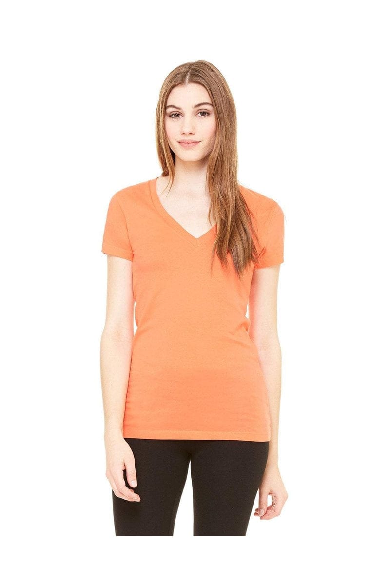 Bella Canvas T-Shirts Bella+Canvas B6035: Ladies' Jersey Short-Sleeve Deep V-Neck T-Shirt
