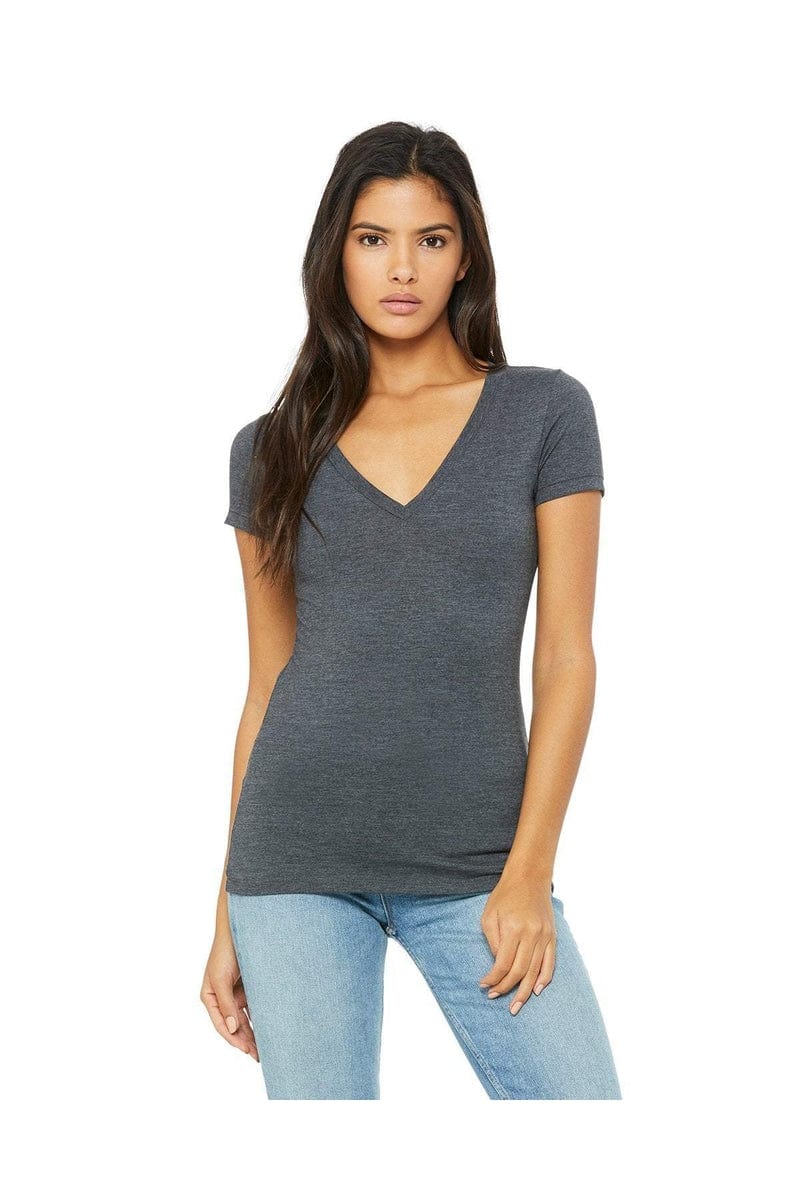 Bella Canvas T-Shirts Bella+Canvas B6035: Ladies' Jersey Short-Sleeve Deep V-Neck T-Shirt