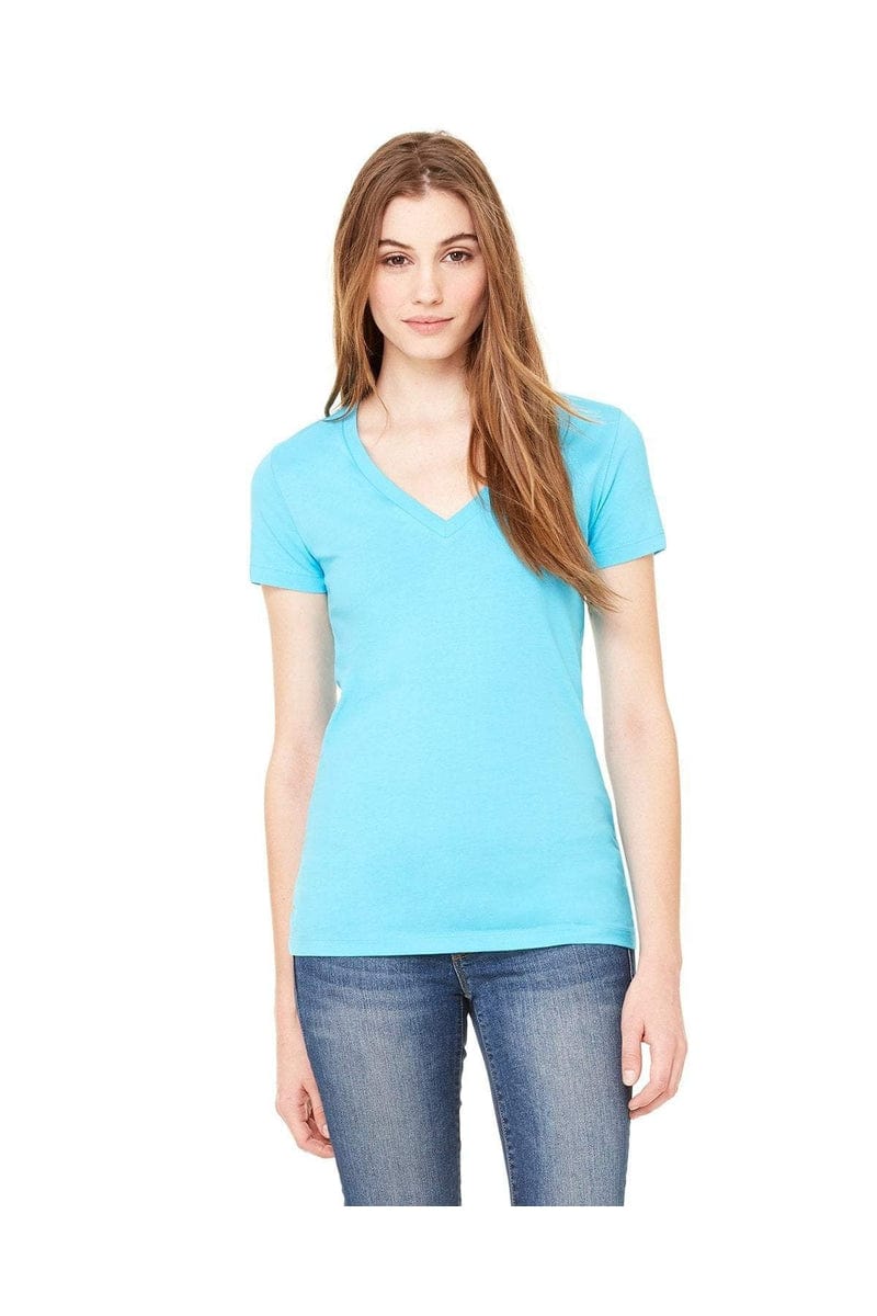 Bella Canvas T-Shirts Bella+Canvas B6035: Ladies' Jersey Short-Sleeve Deep V-Neck T-Shirt