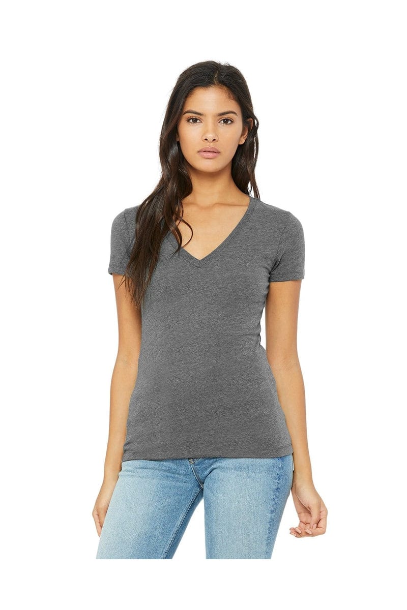 Bella Canvas T-Shirts Bella+Canvas B6035: Ladies' Jersey Short-Sleeve Deep V-Neck T-Shirt