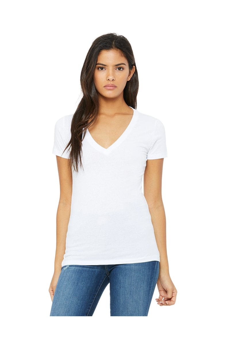 Bella Canvas T-Shirts Bella+Canvas B6035: Ladies' Jersey Short-Sleeve Deep V-Neck T-Shirt