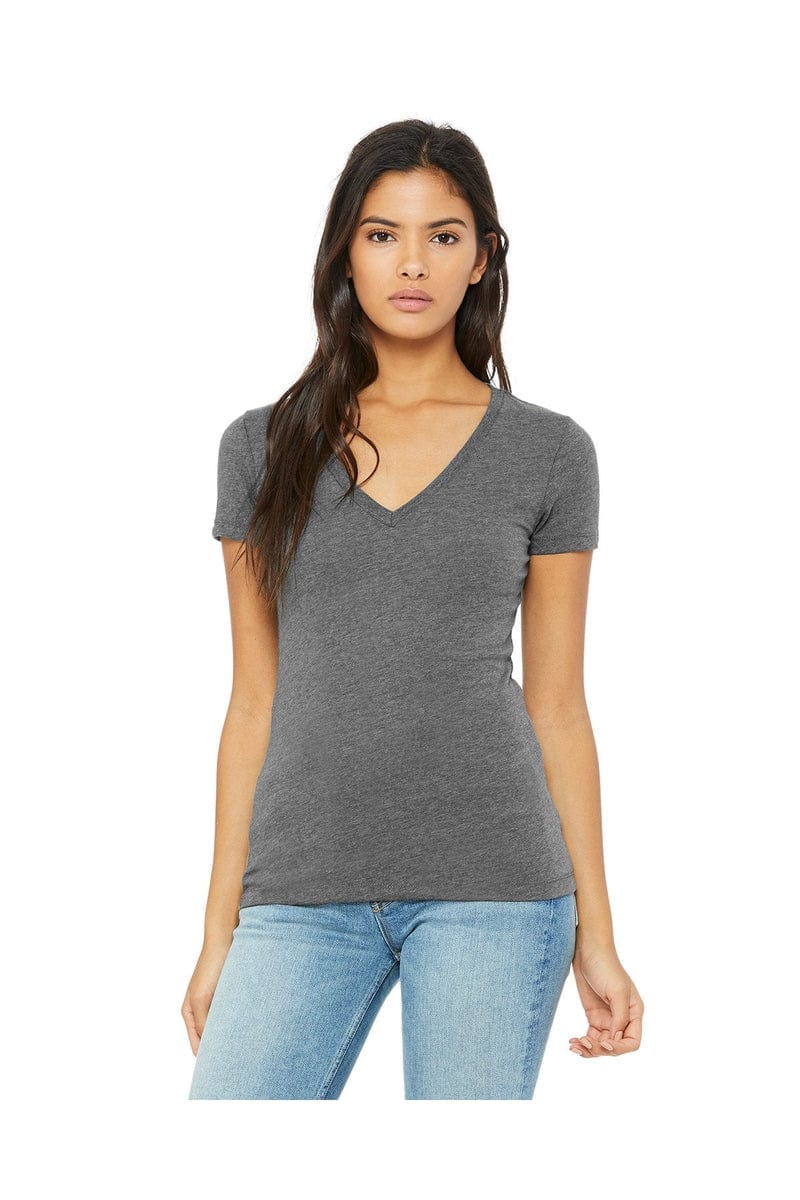 Bella Canvas T-Shirts Bella+Canvas B6035: Ladies' Jersey Short-Sleeve Deep V-Neck T-Shirt