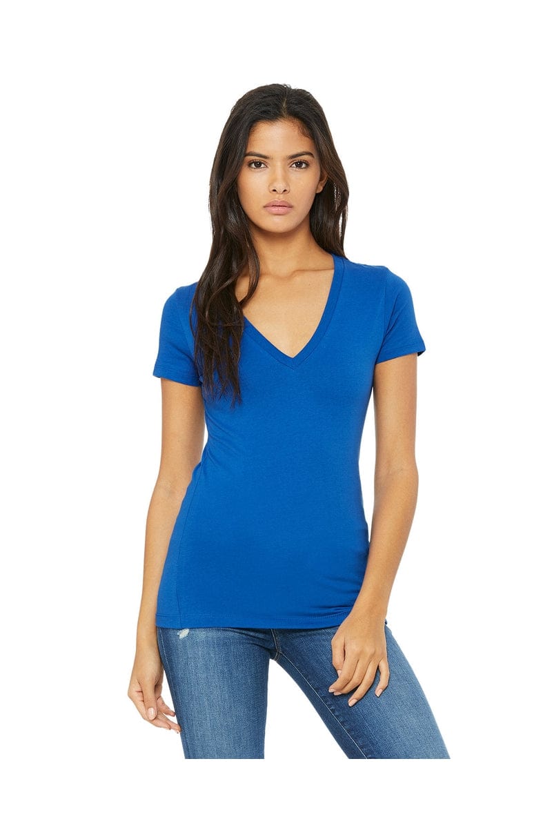 Bella Canvas T-Shirts Bella+Canvas B6035: Ladies' Jersey Short-Sleeve Deep V-Neck T-Shirt
