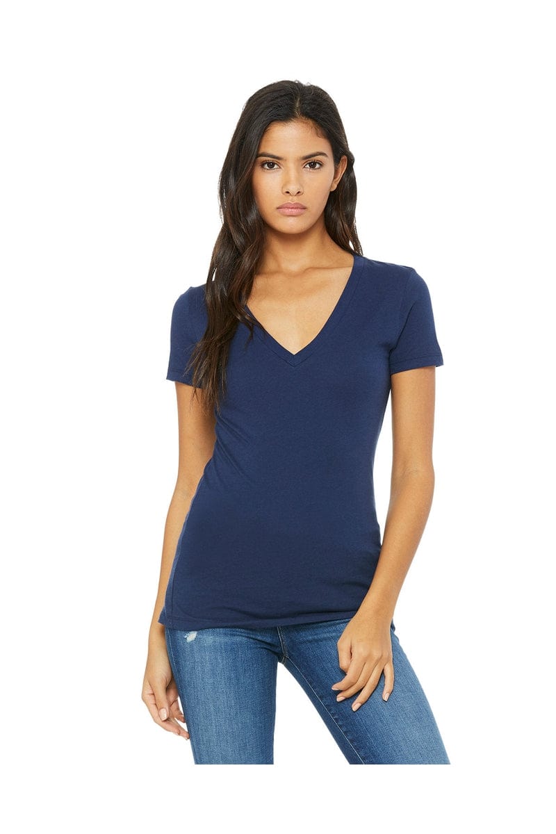 Bella Canvas T-Shirts Bella+Canvas B6035: Ladies' Jersey Short-Sleeve Deep V-Neck T-Shirt