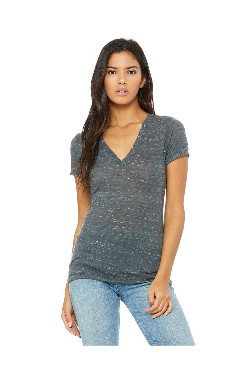 Bella Canvas T-Shirts Bella+Canvas B6035: Ladies' Jersey Short-Sleeve Deep V-Neck T-Shirt